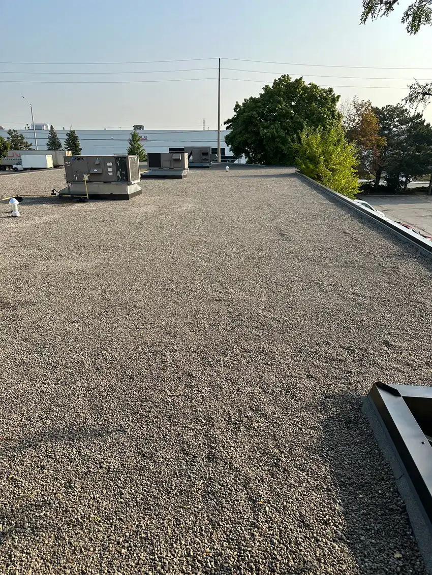 Commercial flat roofing project in Toronto, ON