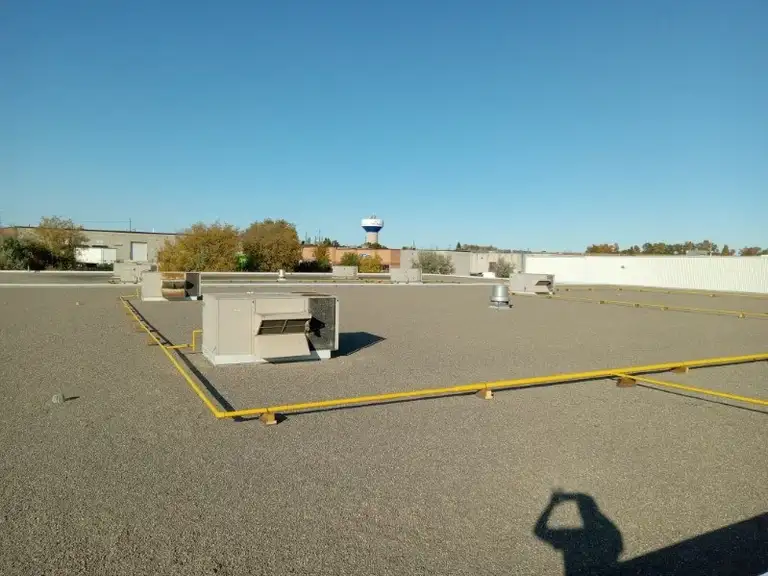 Commercial flat roofing project in North York, ON