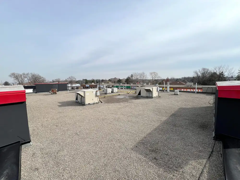 Commercial flat roofing project in York, ON