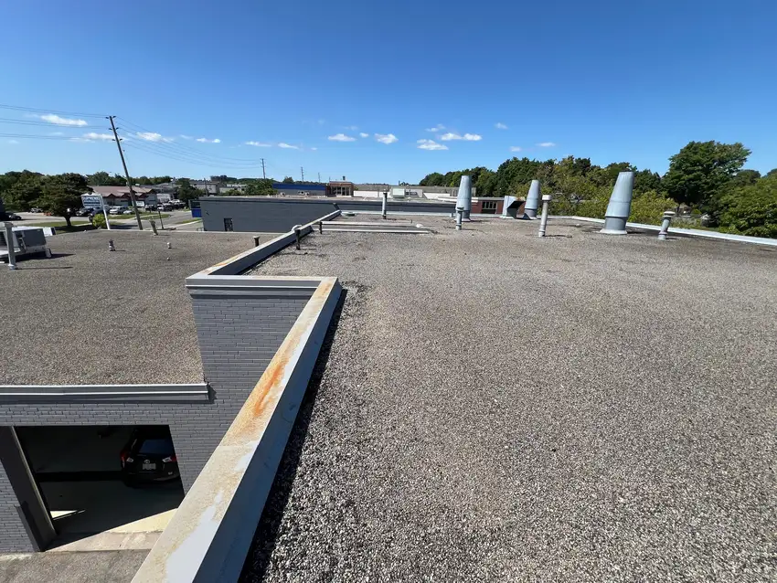 Commercial flat roofing project in Mississauga, ON