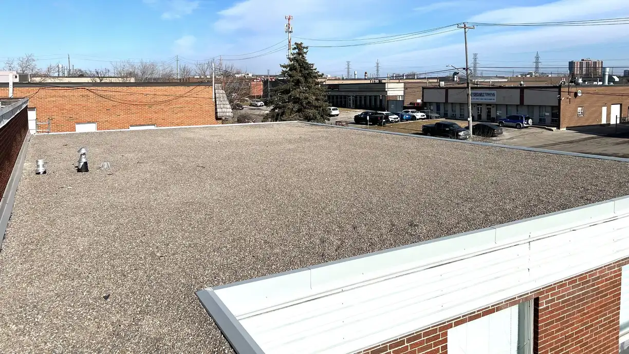 Commercial flat roof by Crown Industrial Roofing