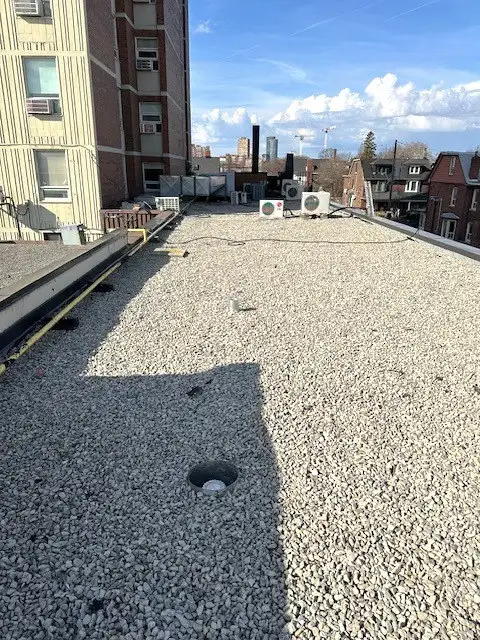 Commercial flat roofing project in Scarborough, ON