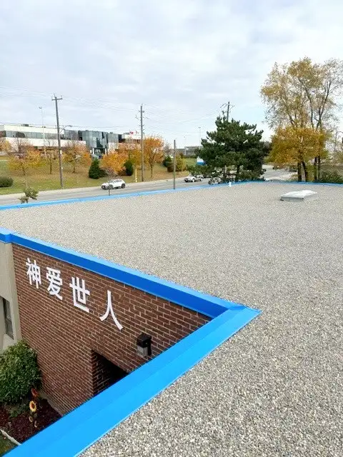 Commercial flat roofing project in Burlington, ON