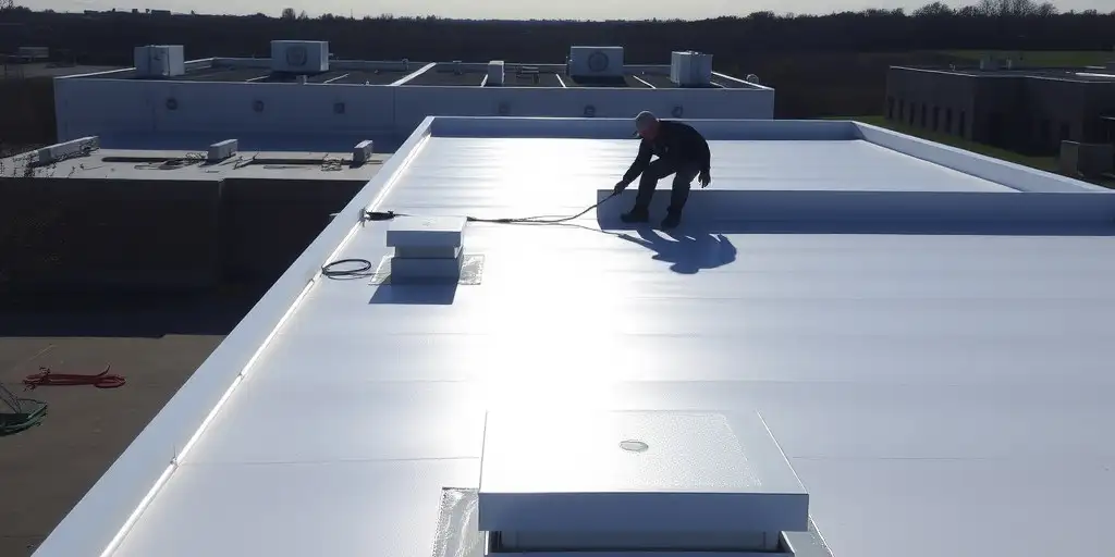 professionally installed single-ply PVC system