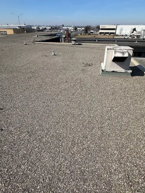 Commercial flat roofing project in North York, ON