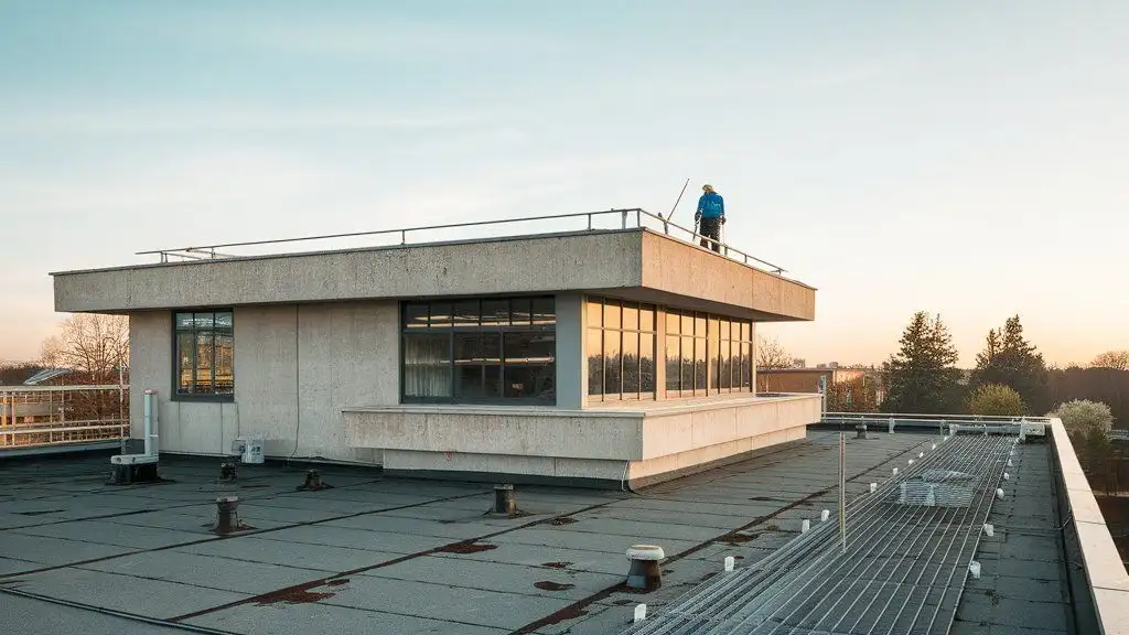 Commercial flat roof by Crown Industrial Roofing