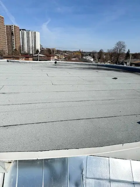 Commercial flat roofing project in Kitchener, ON