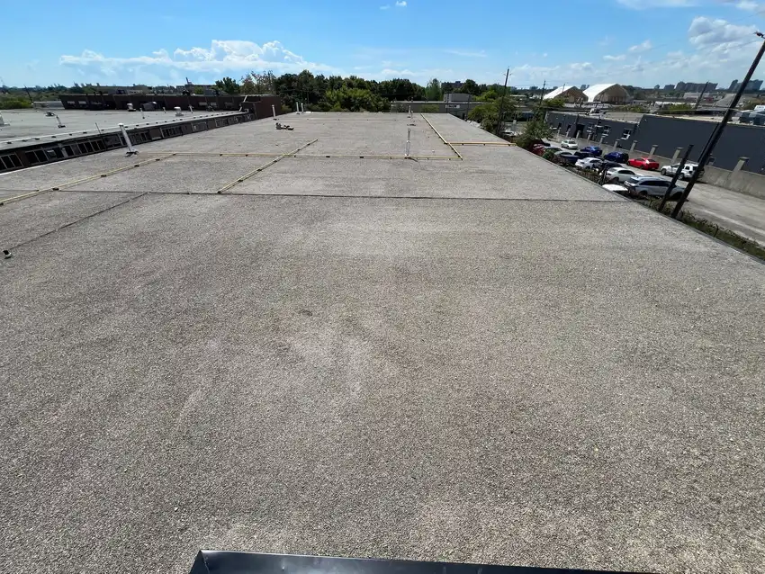 Commercial flat roofing project in Toronto, ON