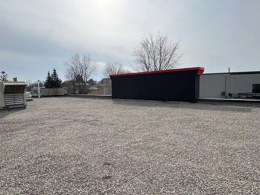 Commercial flat roofing project in York, ON