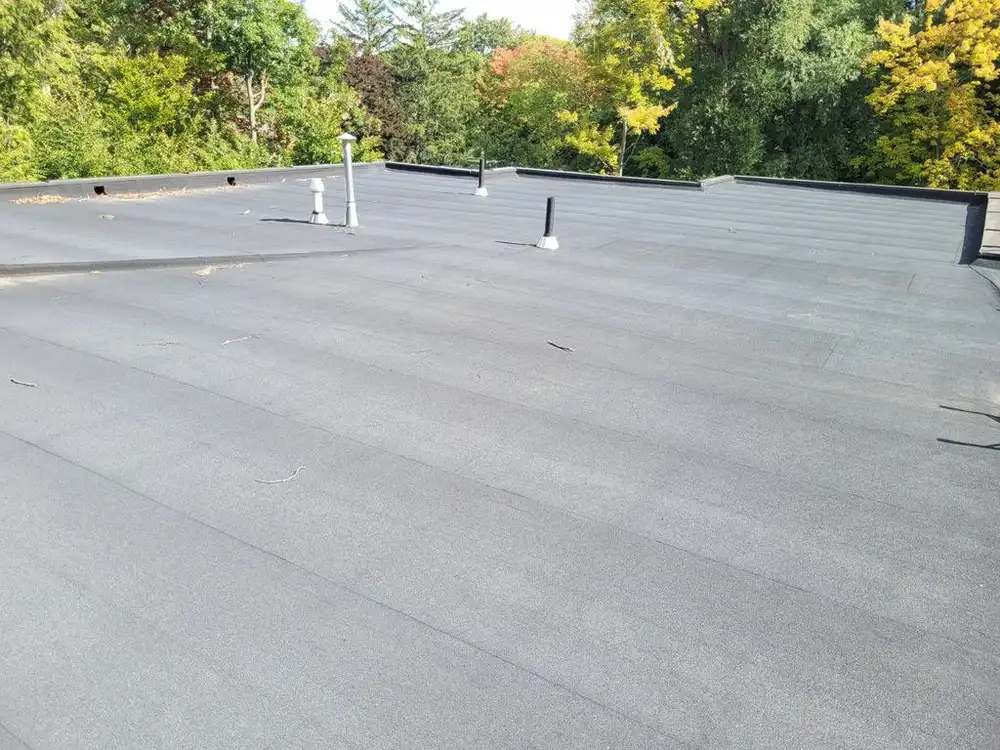 Commercial flat roofing project in Newmarket, ON